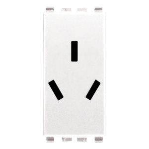 Sicury 2P+T 10A White <b>Socket</b> For Chinese Standard <b>Plug</b> 4.1X2.8X5.3Cm - Product Image 1