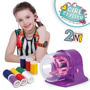 Juego de joyería de Punto 2 en 1 para niña, conjunto de joyería, bricolaje, máquina de tejer, bisutería decorativa, nuevo diseño