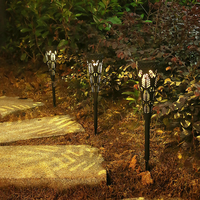 Lampe solaire LED d'extérieur étanche en forme de cône creux pour pelouse, jardin, allée et patio – Décoration de sol