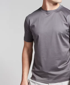 Maglietta da uomo in cotone mercerizzato di alta qualità 100% a girocollo tinta unita muscolatura Slim Fit manica corta in bianco <span class=keywords><strong>T</strong></span>-Shirt alla moda Casual - Product Image 3