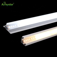 Tira de perfil de aluminio Perfil de luz Canal Iluminación de aluminio Montado en superficie con difusor Cubierta de PC para tira lineal LED