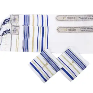 Directly Manufacturer for 9 Colors Large Polyester Prayer Shawl talit de Jewish Tallit Israel ready to ship