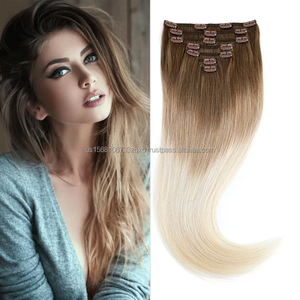 ผมต่อแบบคลิปหนีบสีบลอนด์ 613 เส้นผมแท้แบบตรง เรียบเนียน ติดง่าย ไม่พันกัน หนาแน่นเต็มศีรษะ - Product Image 4