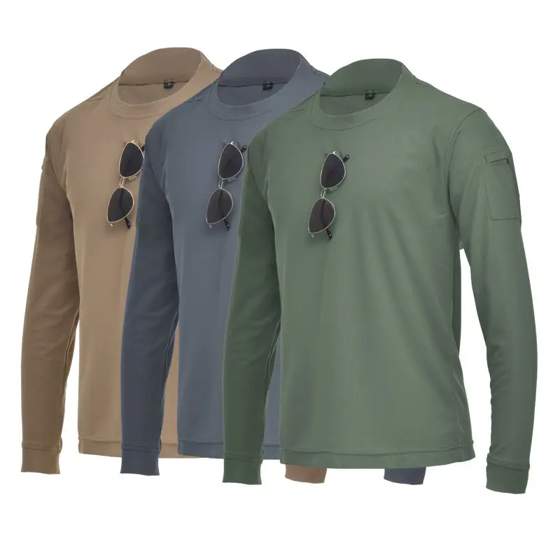 Outdoor Sport Men Tactical T-Shirts Hiking Tee Loose Quick Dry long Sleeve Solid Breathable work shirt