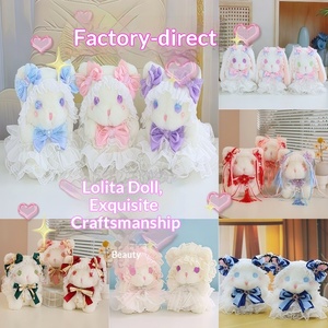 พวงกุญแจตุ๊กตากระต่ายสไตล์โลลิต้าหลากสี ประดับโบว์ผ้าลูกไม้เงาวาว เหมาะสำหรับเป็นของขวัญวันเกิด - Product Image 2