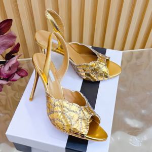 Sandalias de tacón alto sexys de verano para mujer, con decoración brillante y cordones, para bodas y fiestas. - Product Image 1