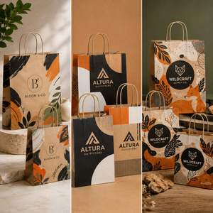 Sac cadeau promotionnel en papier écologique personnalisé pour cosmétiques de mariage, sac de shopping en papier, sac femme - Product Image 5