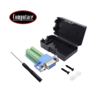Computace ZSA3033 HD VGA Lötfreier 3+9 15-Pin Vergoldeter Schnellverbinder DB15 Pin Adaptergehäuse Schwarz Stromversorgung 0,5A 25V