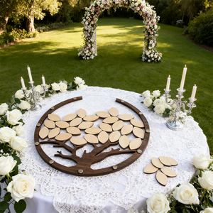 现代新设计树叶形留言簿婚礼留言簿带定制徽标亚克力木底座 Teda Craft Model <span class=keywords><strong>GBL</strong></span> - Product Image 3