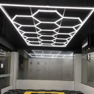 Ac100-240v Customized Led Hexagonal Light Garage Hexagon Lighting Led Light Car Care and Car Showroom Honeycomb Detail