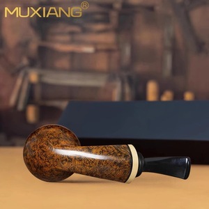 Muxiang Handmade Briar Wood Pipe Hollow Chamber Apple Shape For Men - Product Image 3