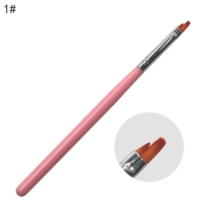 Pinceau à ongles floral ombré en forme de pétale, multifonctionnel, manche en plastique rose, nylon, pour peinture dégradée, outil de manucure professionnel - Product Image 4