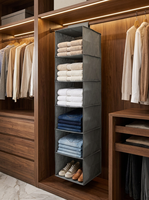 Organisateur de placard suspendu à 6 étagères, sac de rangement pour chaussures en tissu non tissé gris à suspendre sur la porte avec crochets renforcés pour la chambre à coucher