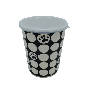 2030119 Eco friendly bamboo dog food container treat jar pet food storage with lid