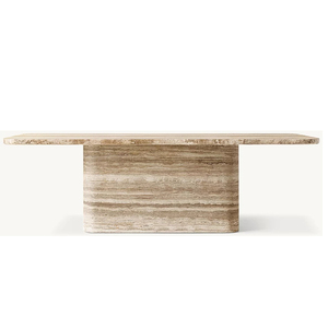 Muebles comerciales de gama alta, sala de estar, mesa de comedor de mármol, textura de hormigón, mesa larga Simple - Product Image 1