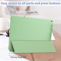 Étui pour iPad Pro 10,5 pouces Air3 en cuir PU, support pliable multi-angles, protection antichoc aux quatre coins, coque arrière souple en TPU pour tablette