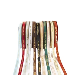 Factory Wholesale Logo <strong>Ribbon</strong> <strong>Custom</strong> Gold Foil <strong>Printing</strong> <strong>Grosgrain</strong> Gift <strong>Ribbon</strong> for Wrapp