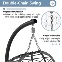 Chaise suspendue en rotin pour intérieur et extérieur avec support et pédale, idéale pour les jardins, les cours, les balcons et les chambres