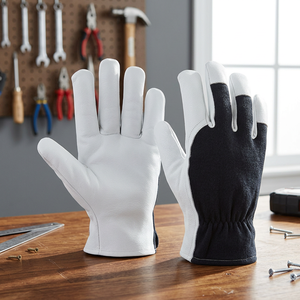 Gants de travail en cuir avec embouts antidérapants, bracelet élastique, gants d'assemblage polyvalents - Product Image 4