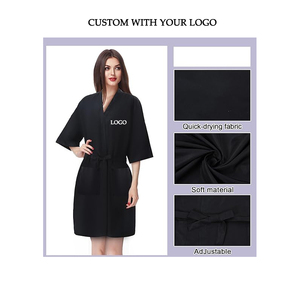 Capa Kimono con Logotipo Personalizado para Spa, Salón de Belleza, Peluquería, Impermeable, para Clientes, Peluqueros, 100% Poliéster, Cintura Ajustable, para Mujer - Product Image 2