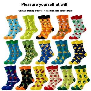 Vente <span class=keywords><strong>chaude</strong></span> mi-mollet fruits nourriture classique Design Original hommes femmes chaussettes d'équipage tricotées pour le printemps pour <span class=keywords><strong>Amazon</strong></span> vente en gros - Product Image 2