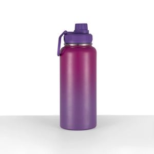 Bouteille d'eau isotherme en acier inoxydable à double paroi, personnalisée, sans BPA, avec paille, à large ouverture, anti-fuite, pour le sport et l'extérieur - Product Image 4