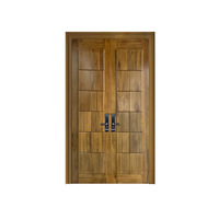 Porte en teck, porte de villa en bois massif de style chinois, porte double à ouverture double anti-effraction, portes extérieures, portes de sécurité pour maison