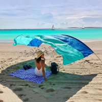 Tente de plage transfrontalière pour 6 à 8 personnes, portable, légère, à montage rapide, protection solaire, auvent pliant en nylon