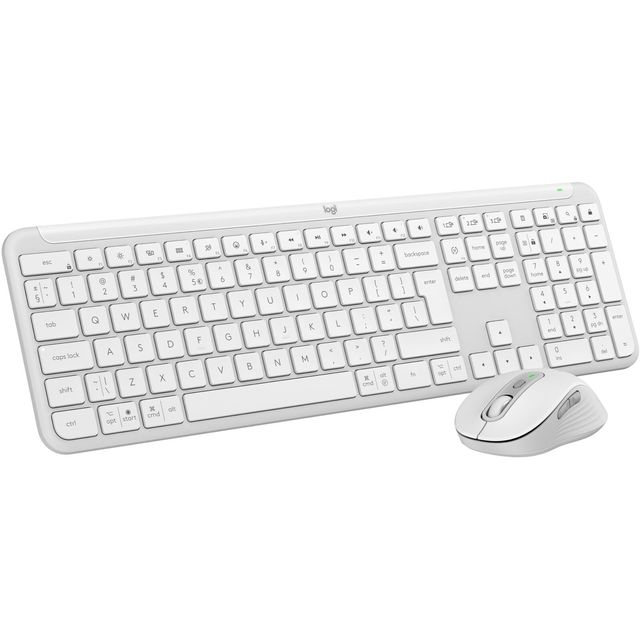 Logitech MK950 Wireless Dual Mode Keyboard and Mouse Kit Thin and Lightweight for Quiet Comfort