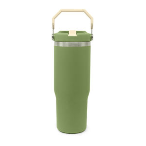Termo de Acero Inoxidable de Doble Pared Antiderrames con Asa y Pajita, Vaso Aislado de 30oz, Portátil, Ecológico, Ideal para Camping - Product Image 5