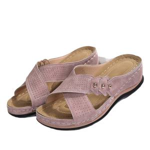 Chaussures plates décontractées à brides croisées pour femmes, couleur unie, grande taille, confortables, collection Printemps-Été 2026, pour le commerce international - Product Image 5