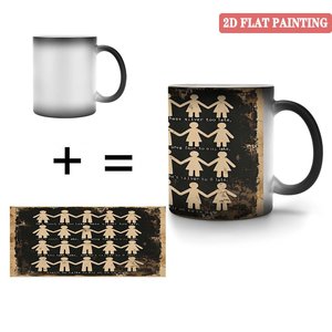 Mug personnalisé imprimé avec motif, noir givré, 11 oz, céramique, tasse vierge sensible à la chaleur - Product Image 4