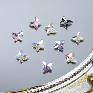 Vlinder Kristal Voor Nagels Flatback K9 Crystal Strass Kralen Groothandel Losse 3d Nail Art Strass Accessoires