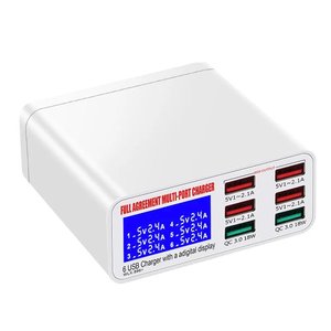 6 Port 6 <strong>USB</strong> QC3.0 5V 9V 12V <strong>Display</strong> Screen Multi-port Quick Charger Station <strong>Display</strong> Screen Special Smart Charger Station - Product Image 2