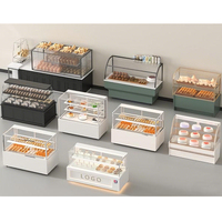 Vitrine de boulangerie moderne sur mesure, directement de l'usine, avec éclairage LED, verre trempé, acier inoxydable, étagères de rangement en MDF, écologique