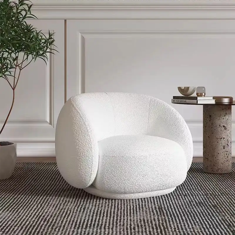 Современный односпальный диван для отдыха в отеле, плюшевая овечья шерсть, ленивый диван из ткани для гостиной, отдыха, кресла