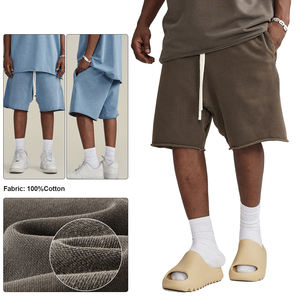 Personalizado de algodón de alta calidad Jogger Running Shorts Streetwear Blank ácido lavado pantalones cortos para los hombres - Product Image 3