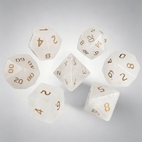 Ensemble de dés polyédriques en cristal blanc naturel (D4-D20) 7 pièces multicolores pour jeux de rôle DND et TRPG