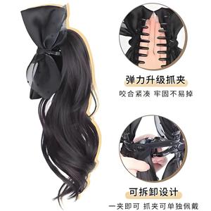 Ponytail <b>Clip</b> For Girls Natural Polka Dot Mesh <b>Bow</b> Hair Volume Enhancement <b>Clip</b> - Product Image 5