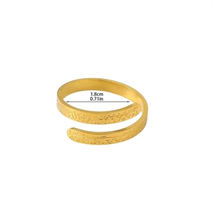 Bagues ajustables en acier inoxydable plaqué or 18 carats, style religieux arabe, Coran, islamique, musulman, bijoux de mode pour femmes, vente en gros - Product Image 6