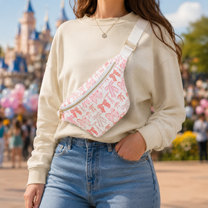Marsupio a Tracolla con Stampa Fiocco e Logo Personalizzato per Donne, Borsa da Cintura alla Moda, Borsa a Tracolla Leggera da Viaggio - Product Image 2