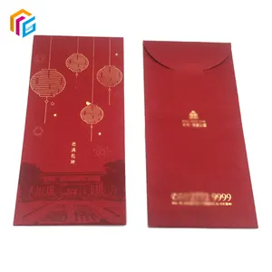 2023 Custom Design Red Packet Chinese New Year Hong Bao Wholesale Gold Foil Lucky Packet Envelope