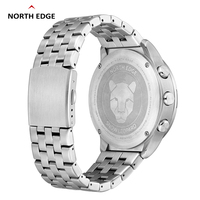 Montre numérique sportive NORTH EDGE pour homme, en acier inoxydable, étanche 50M, avec altimètre, baromètre et boussole, montre de style professionnel