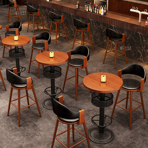 Ensemble de meubles <span class=keywords><strong>pas</strong></span> chers, design rétro pour pub, restaurant, bar, table haute en bois, tabourets, unité de bar, meubles de bar, meubles de pub - Product Image 3