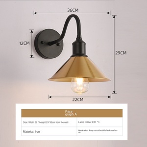 Applique murale à LED moderne noire et dorée pour chambre à coucher salon maison fond intérieur appliques murales simples - Product Image 2