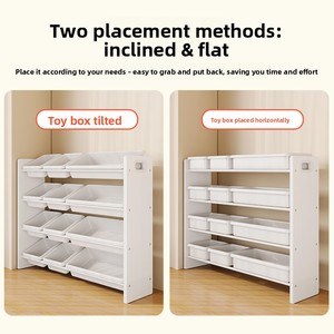 Organizzatore per Giocattoli per Bambini con 12 Contenitori in Plastica, Contenitori Rimovibili per Sala Giochi, Camera da Letto, Mobili per Bambini - Product Image 2