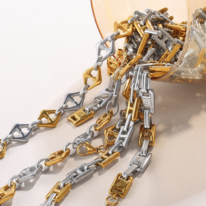 Stainless Steel Jewelry <b>Set</b> Geometric Irregular Design Gold Plated Women's Party Fashion <b>Bracelet</b> Necklace Earrings - Product Image 2