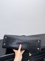 Sac fourre-tout en cuir pleine fleur véritable à motif crocodile, sac à bandoulière, sac à main, sac hobo pour femme avec bouton magnétique, idéal pour les affaires et les trajets quotidiens, collection Printemps 2026