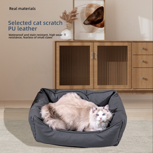 Four Seasons Universal impermeable antiincrustante antiarañazos de cuero para mascotas perrera patrón sólido garra de moda sofá de juego para perros - Product Image 4