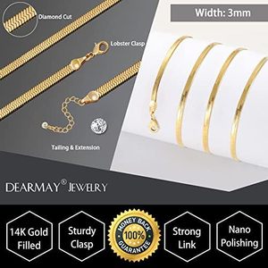Collar de <span class=keywords><strong>cadena</strong></span> fina de eslabones tipo espiga de oro de 14K para mujer, joyería fina, moderno y delicado, <span class=keywords><strong>con</strong></span> <span class=keywords><strong>cadena</strong></span> gruesa de serpiente y piedra natural, ideal para regalo. - Product Image 4